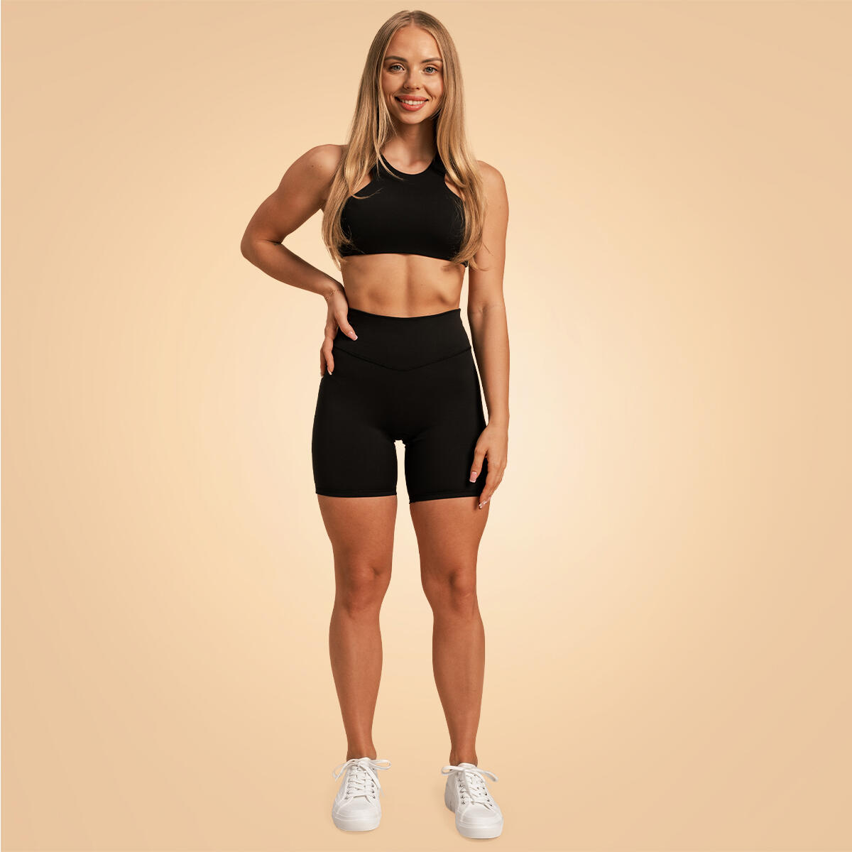 Donna fitness pantaloncini antiscivolo neri Venture 5/6