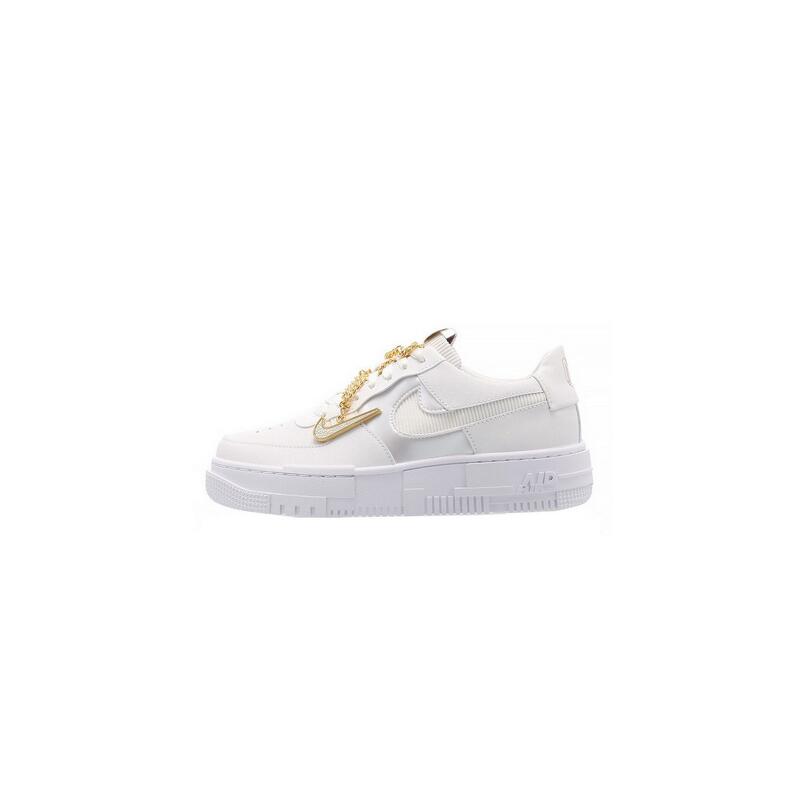 Chaussures Air Force 1 Low Pixel Grey Gold Chain