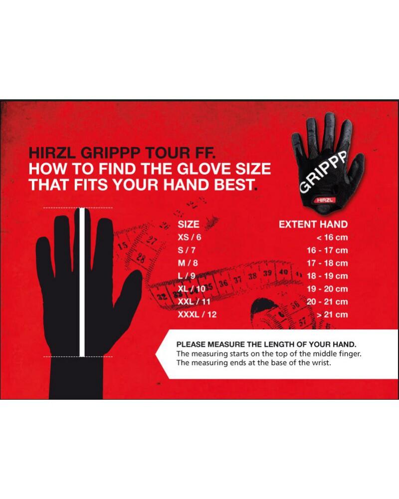 Luvas Grippp Tour FF 2.0 ciclismo Preto Hirzl 4/4