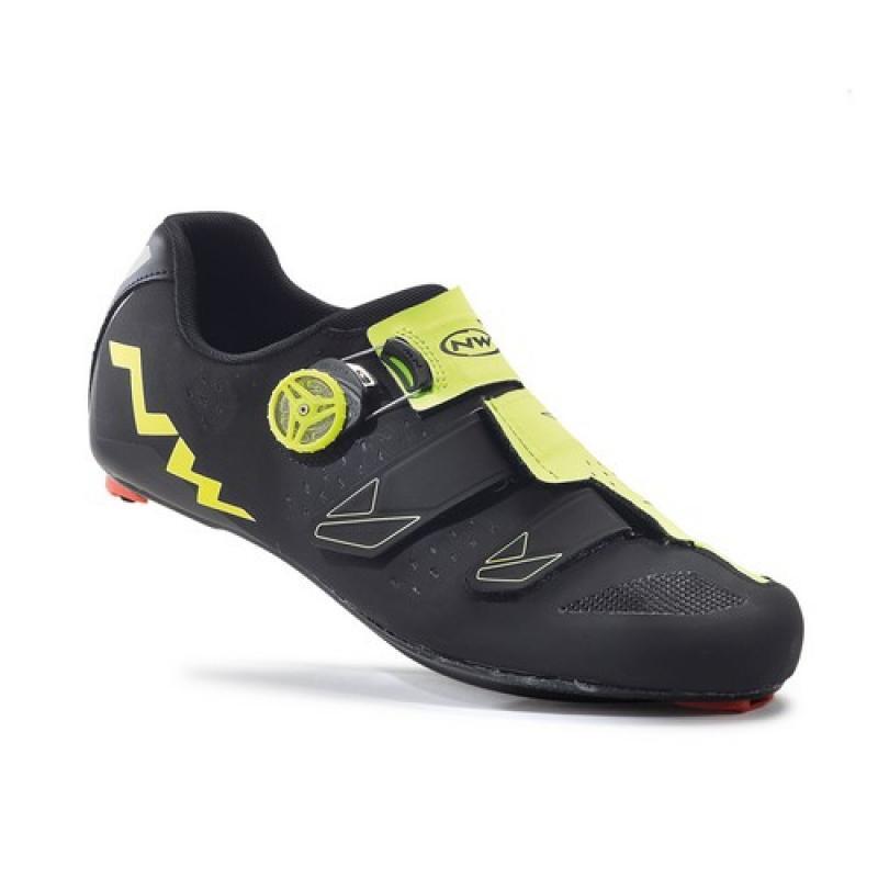 Zapatillas Phantom Carbon  Negro Amarillo Flúor  Northwave 1/2