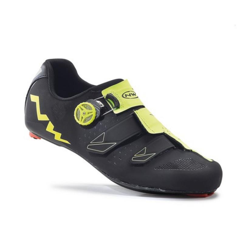 Zapatillas Phantom Carbon  Negro Amarillo Flúor  Northwave