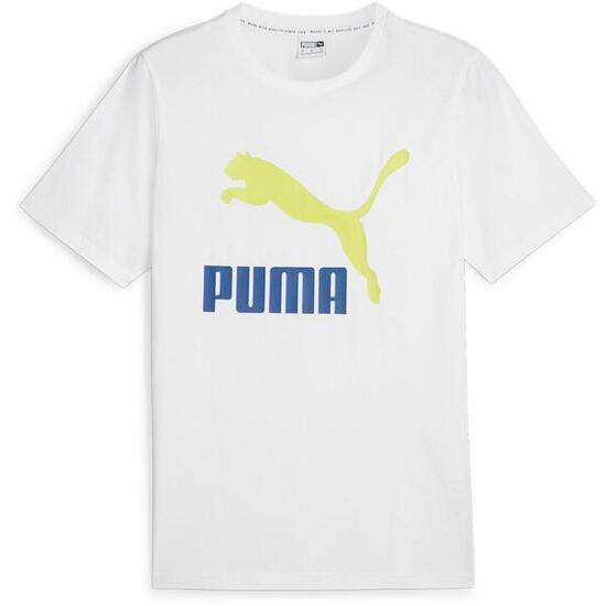 Camiseta Puma Classics Logo Tee S, Blanco, Hombre