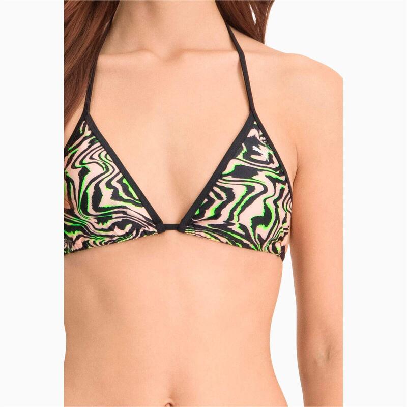 Top de baie femei Puma All-Over-Print Triangle, Multicolor