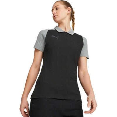 T-shirt puma teamcup casuals polo. zwart. dames
