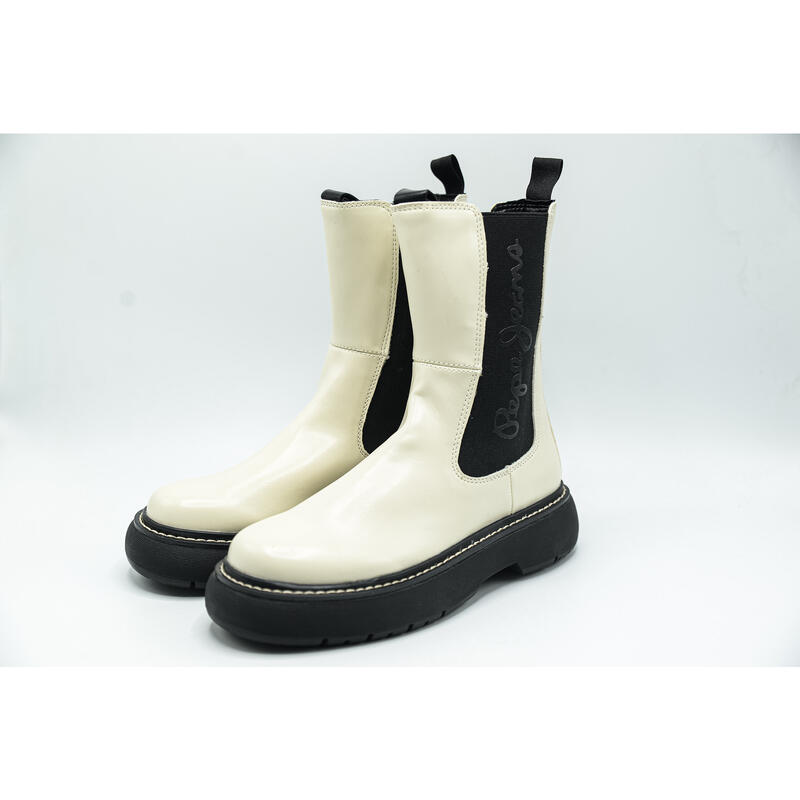 Bottes Pepe Jeans Yoko Chelsea, Blanc, Femmes