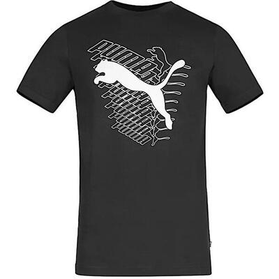 T-shirt puma graphics cat tee, zwart, mannen