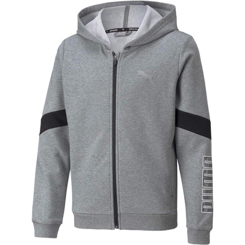 Hanorac copii Puma Active Sport Full-zip Hoodie Tr B, Gri