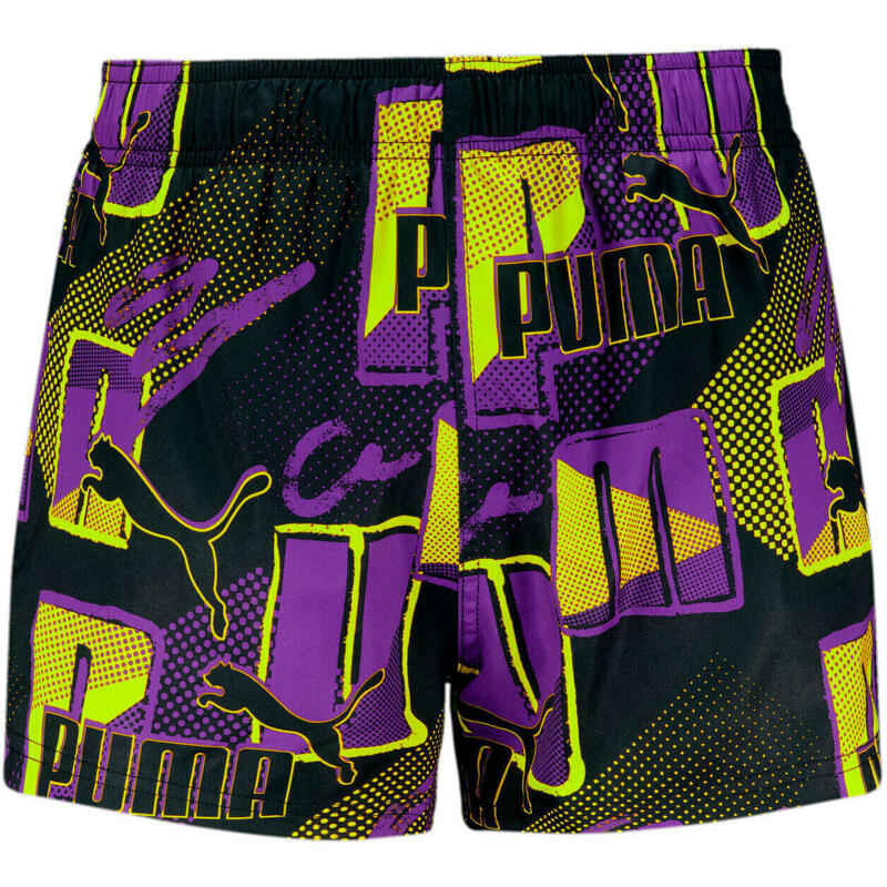 Pantaloni scurti barbati Puma Swim Men Print Logo Short, Mov