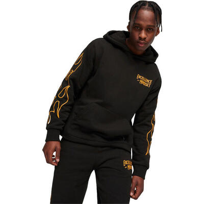 Kap puma caution hoodie, zwart, mannen