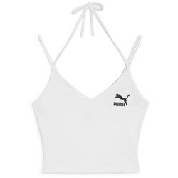 Maillot de corps Puma Classics Ribbed Crop Top, Blanc, Femmes