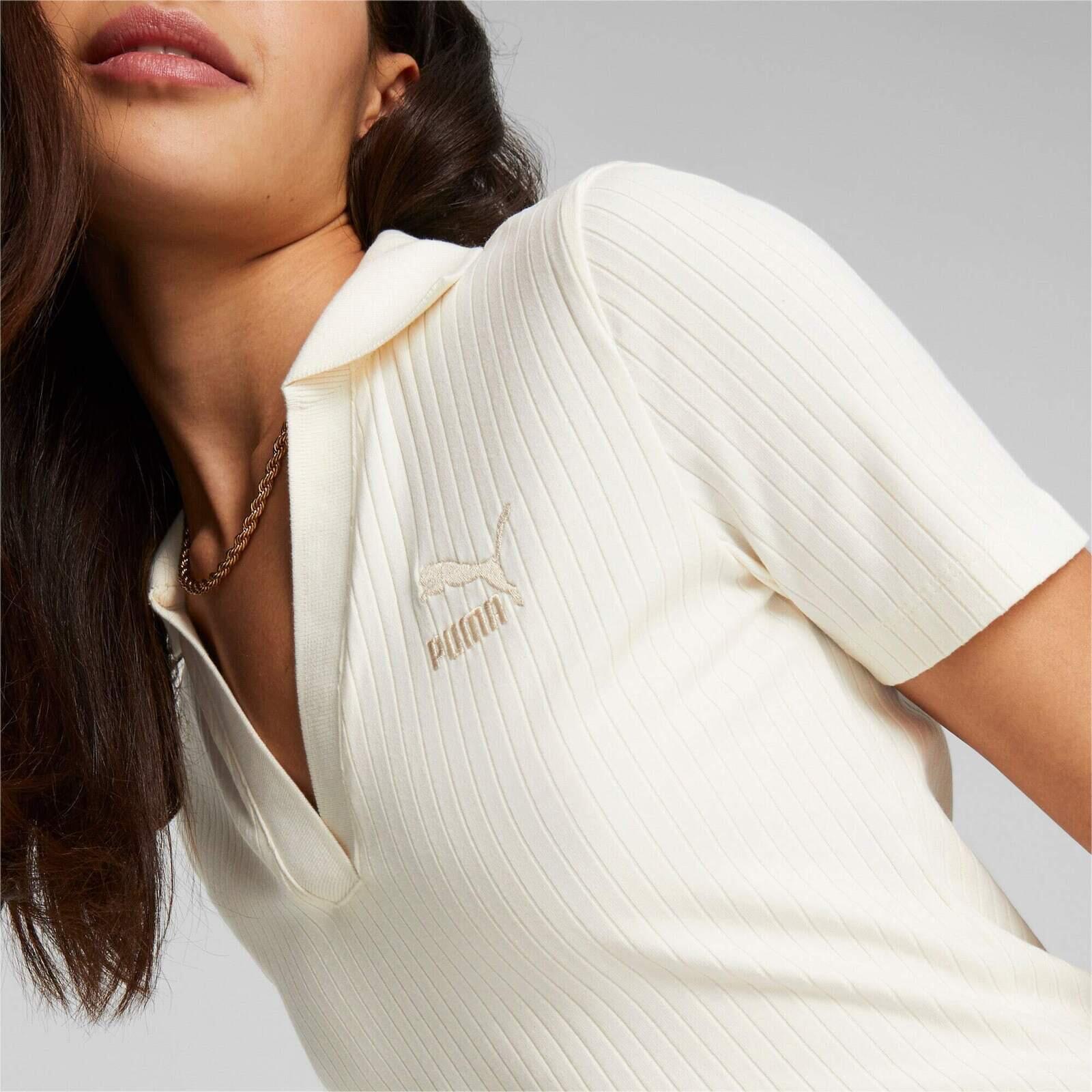 Jurk Puma Classics Ribbed V-Collar, Wit, Dames 4/5