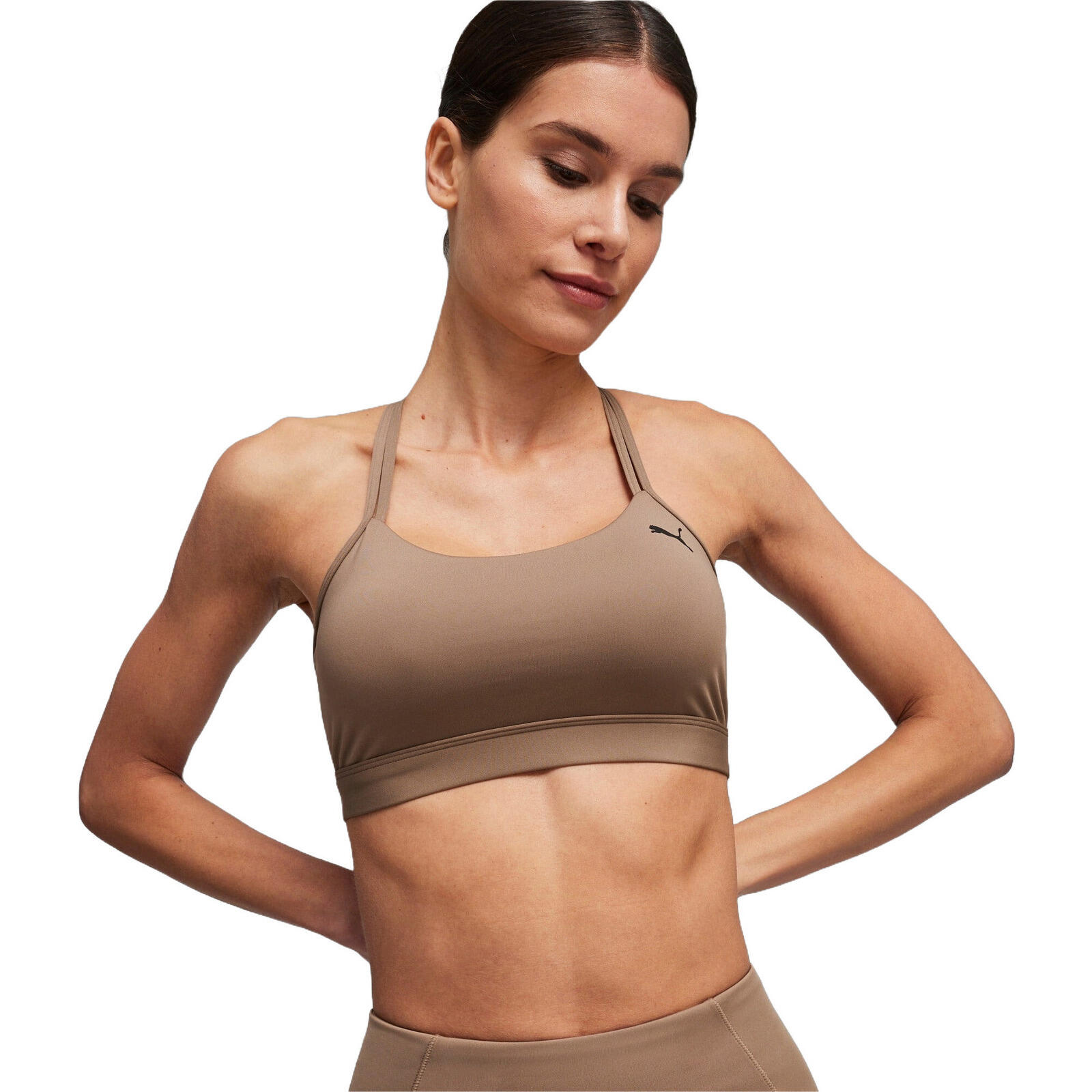 PUMA Reggiseno Puma 4keeps Ultrabare Strappy Bra, Marrone, Donne
