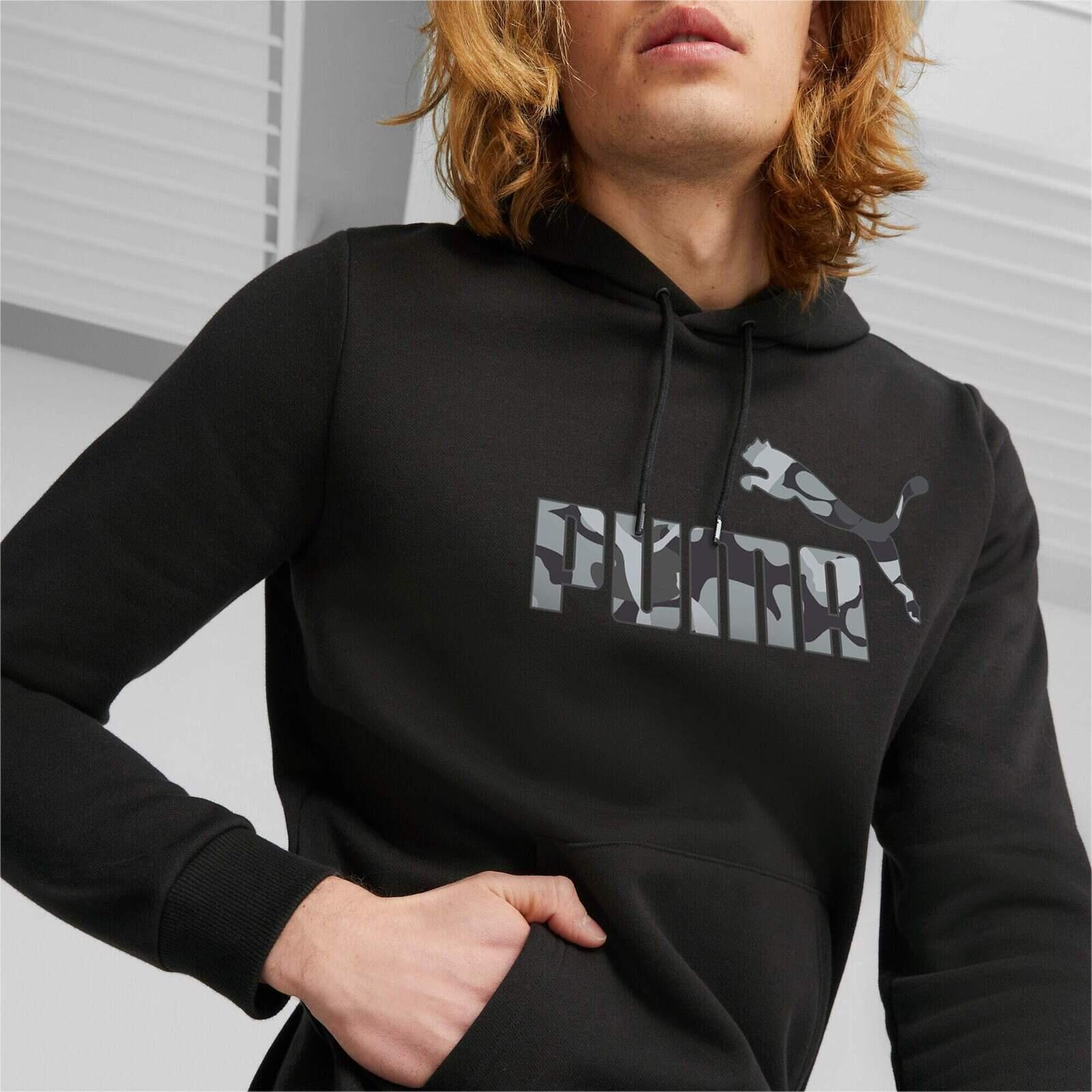 Capot Puma Ess Camo Graphic Hoodie Fl, Noir, Hommes 5/5