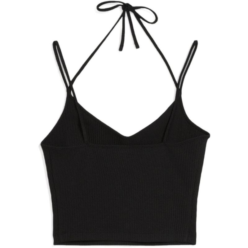 Maiou femei Puma Classics Ribbed Crop Top, Negru