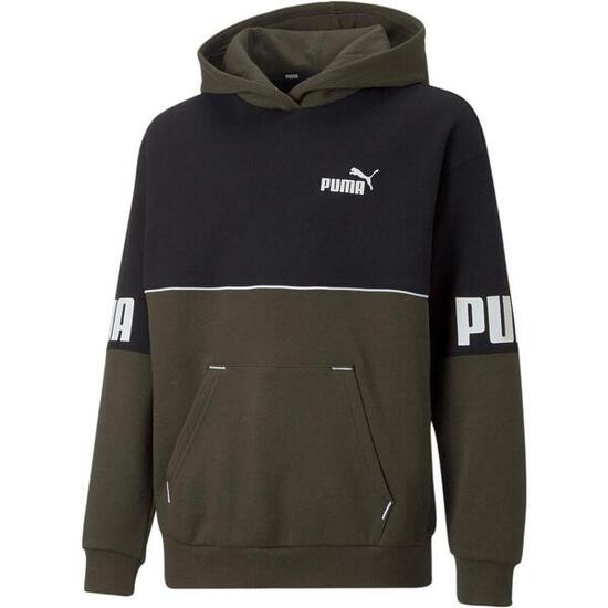 Cappuccio Puma Power Colorblock Hoodie Nero Bambini