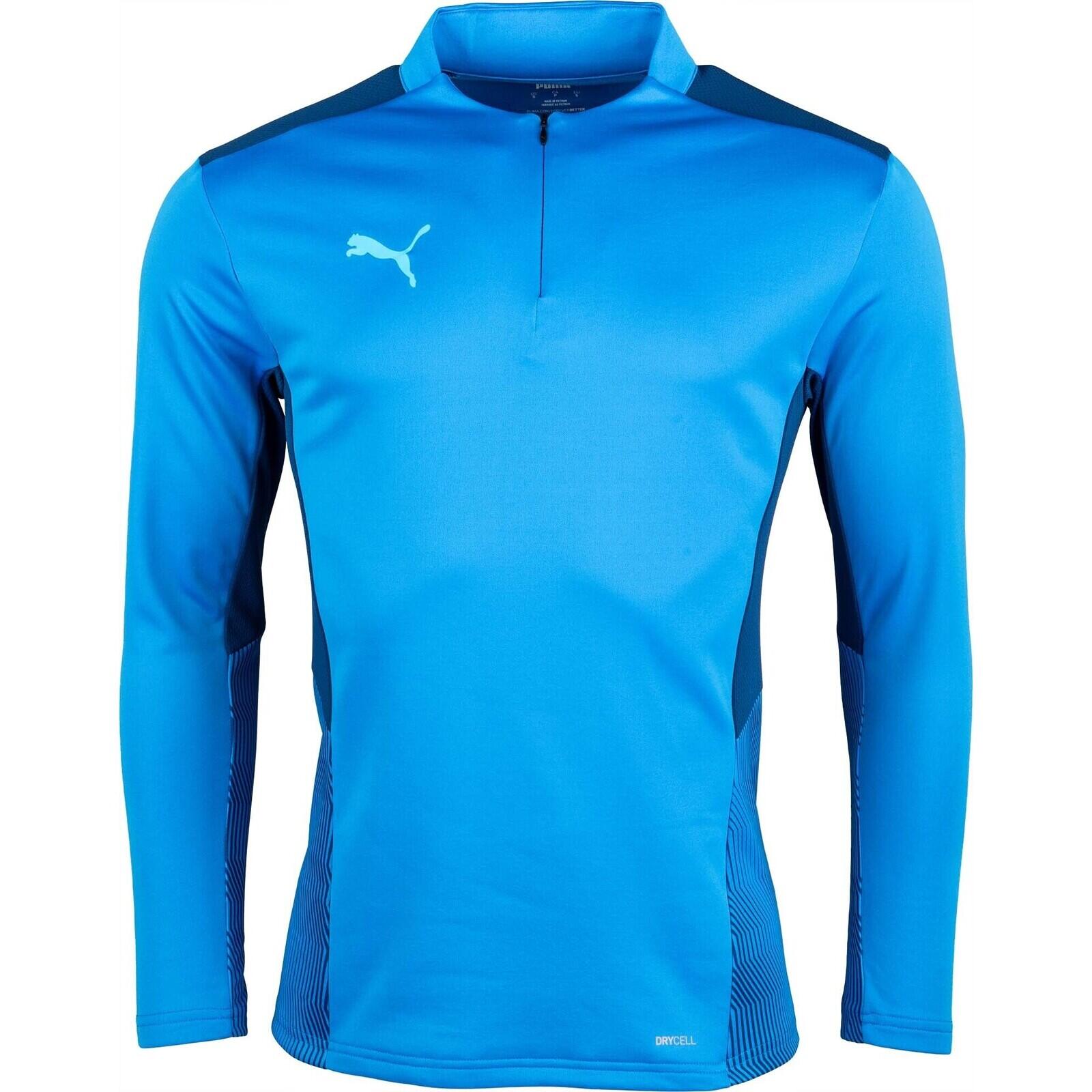 Blusa Puma Teamcup 14 Zip Top, Azul, Hombre 1/3