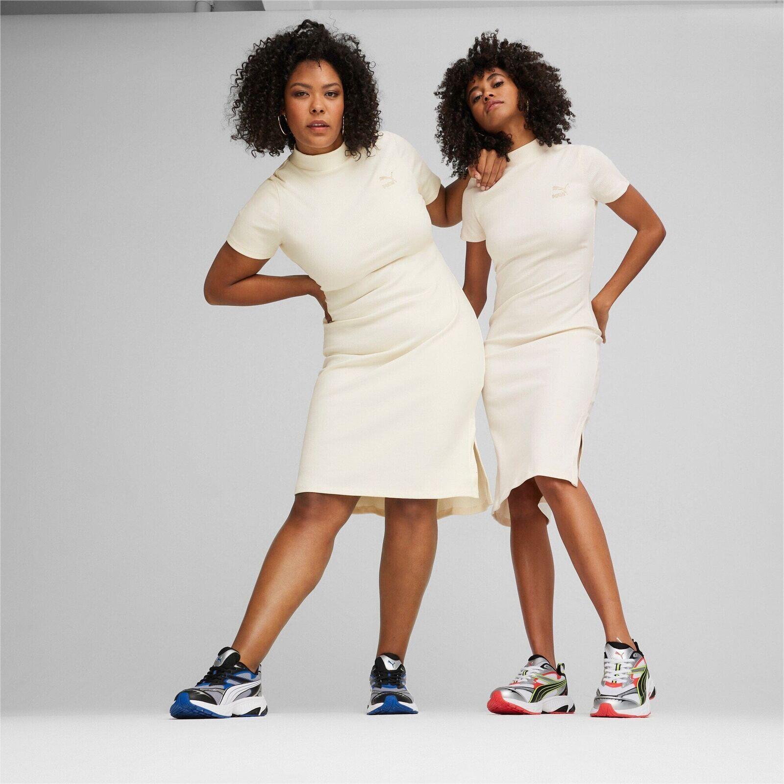 Vestido Puma Classics Ribbed Dress, Bege, Mulher 3/5