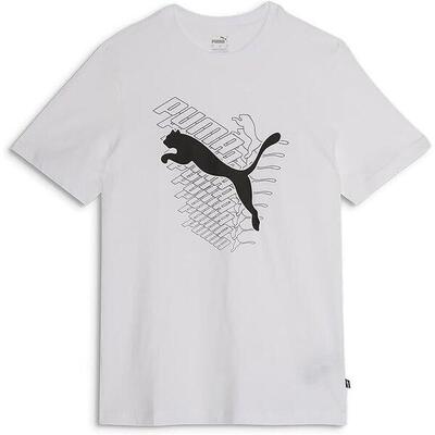 T-shirt puma graphics cat tee, wit, mannen