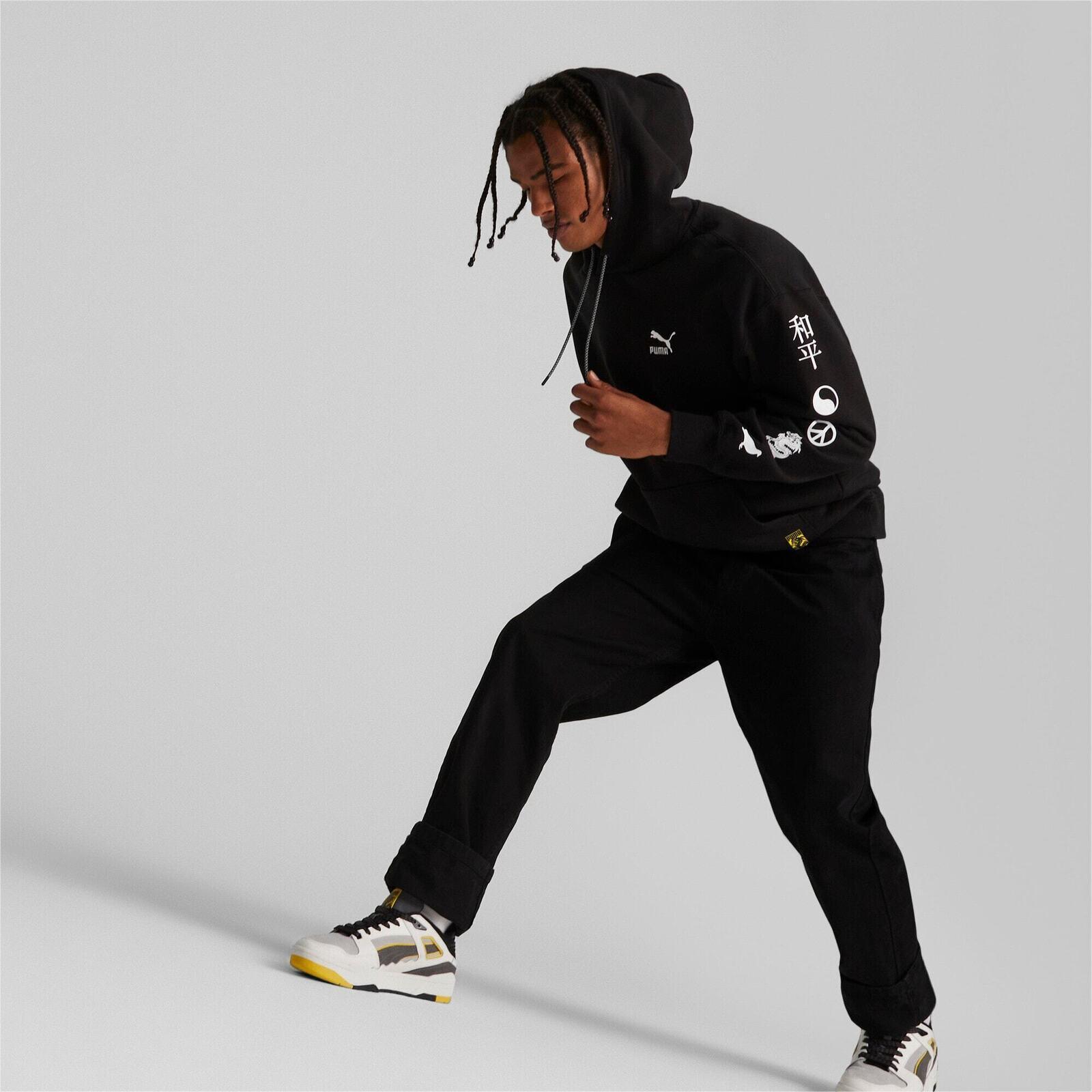 Capot Puma X Staple Graphic Hoodie Tr, Noir, Hommes 3/5