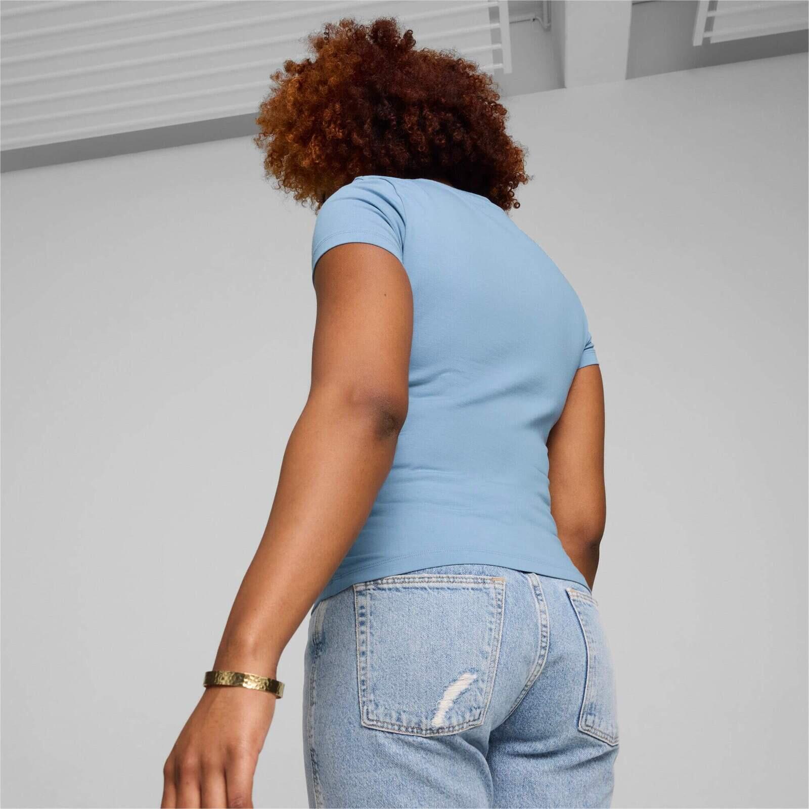 T-shirt Puma Classics Slim Tee Zen, Bleu, Femmes 2/5