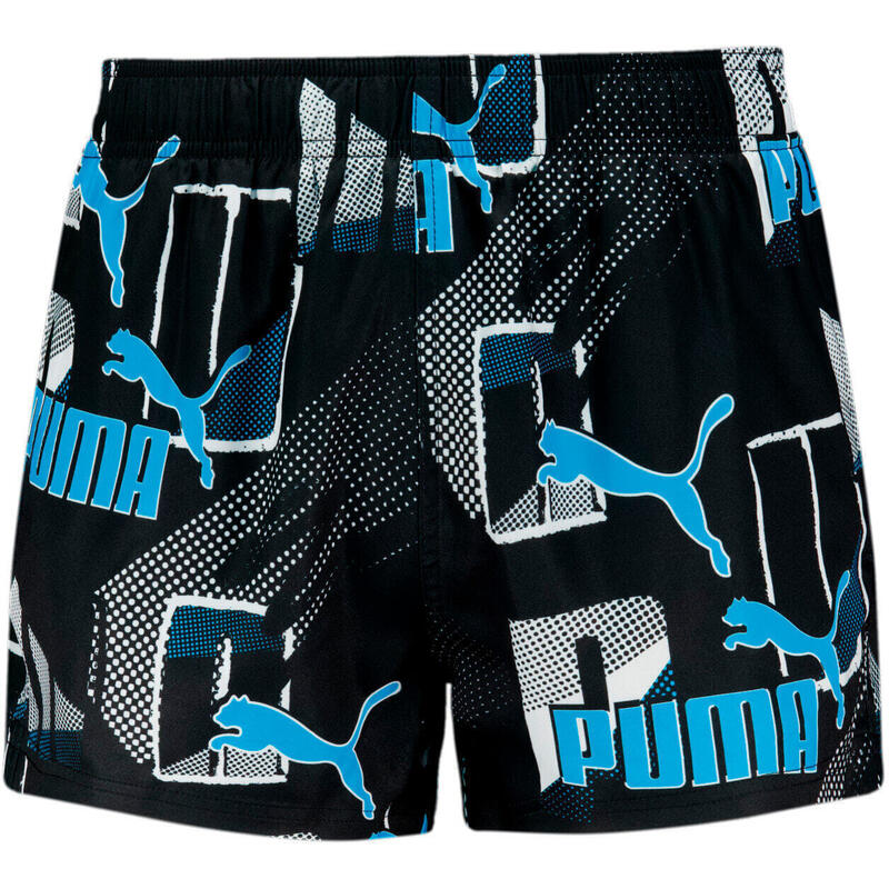 Pantaloni scurti barbati Puma Swim Men Print Logo Short, Albastru