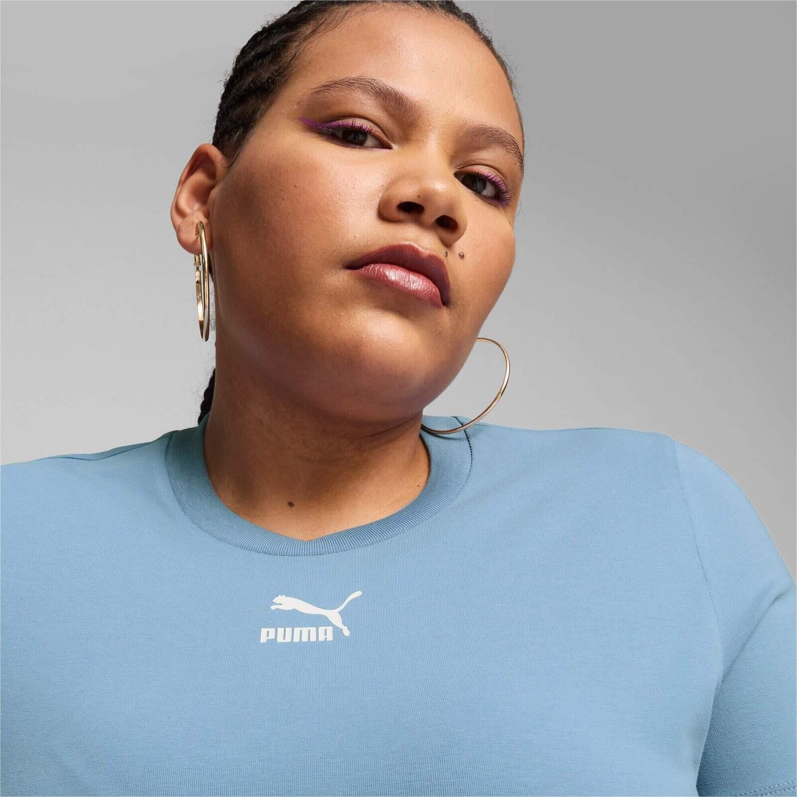 T-shirt Puma Classics Slim Tee Zen, Bleu, Femmes 3/5