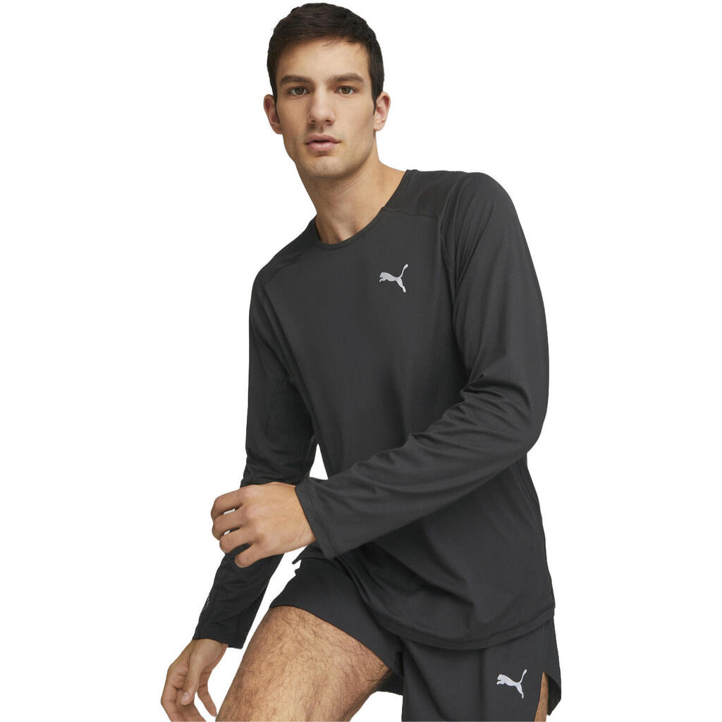 Blouse Puma Run Cloudspun Ls Tee, Black, Men
