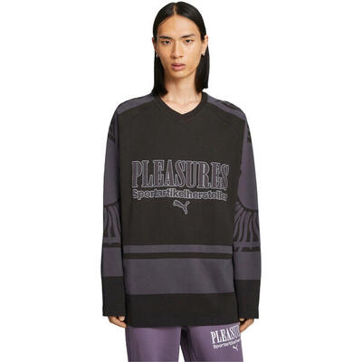 Blouse puma x pleasures hockey jersey, zwart, mannen