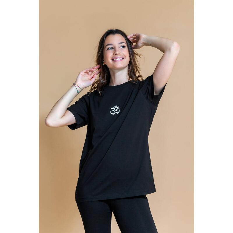 Camiseta Yoga Pilates Shambhala Om Negro Algodón orgánico