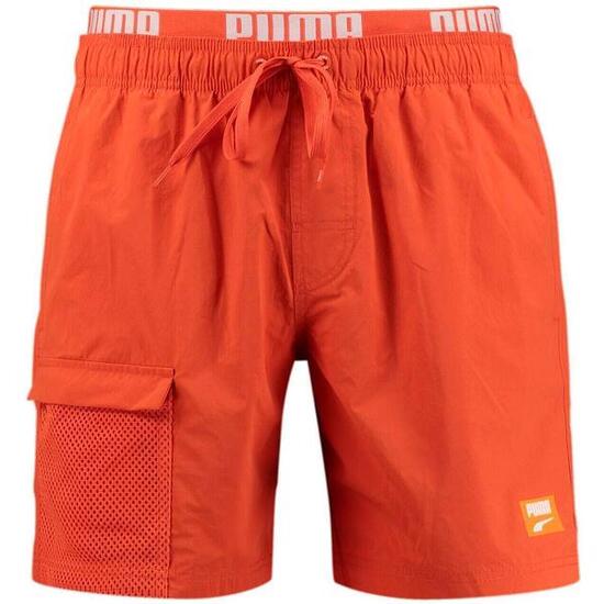 Kurze Hose Puma Swim Men Utility Mid Shorts 1p Chil, Orange, Herren
