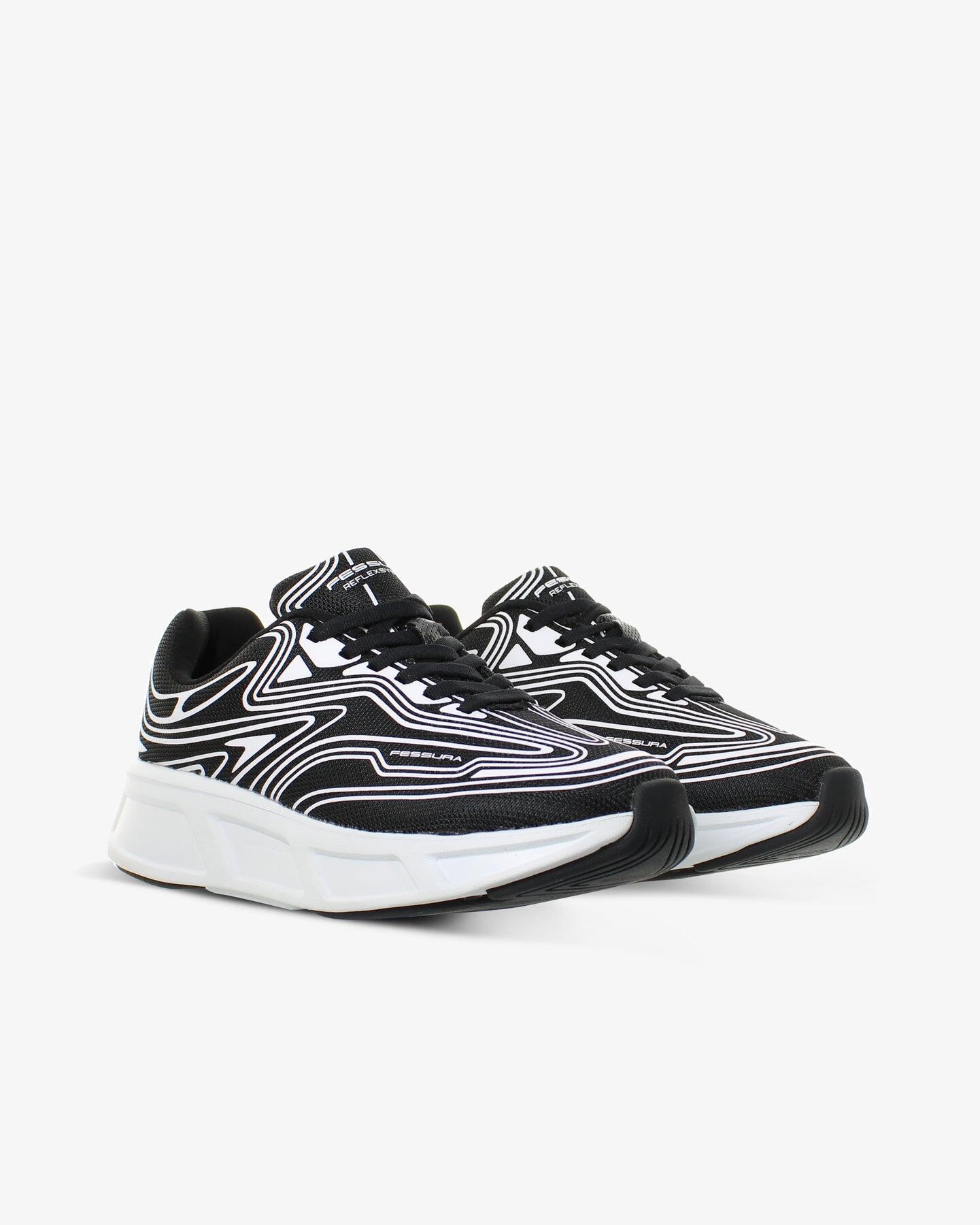 Calçado Unissex Fessura Wmns Runflex 01 Canvas Branco-preto/branco-gelo Branco 2/2
