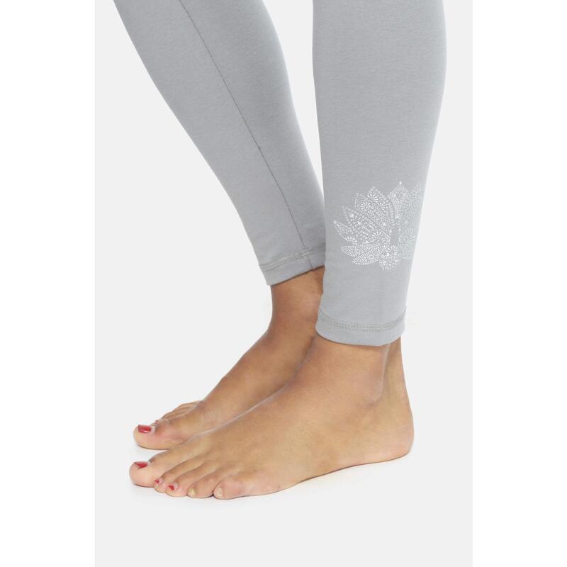 Mallas Leggings Yoga Pilates Shambhala Flow Gris Algodón orgánico