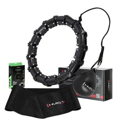 Zestaw hula hop HHW02 z wypustkami i obciążnikiem HMS + pas BR163 plus size