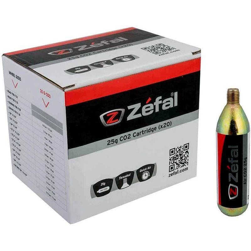 Zefal Caja 20 Cartuchos De Aire Co2 25 G Con Rosca 2/2