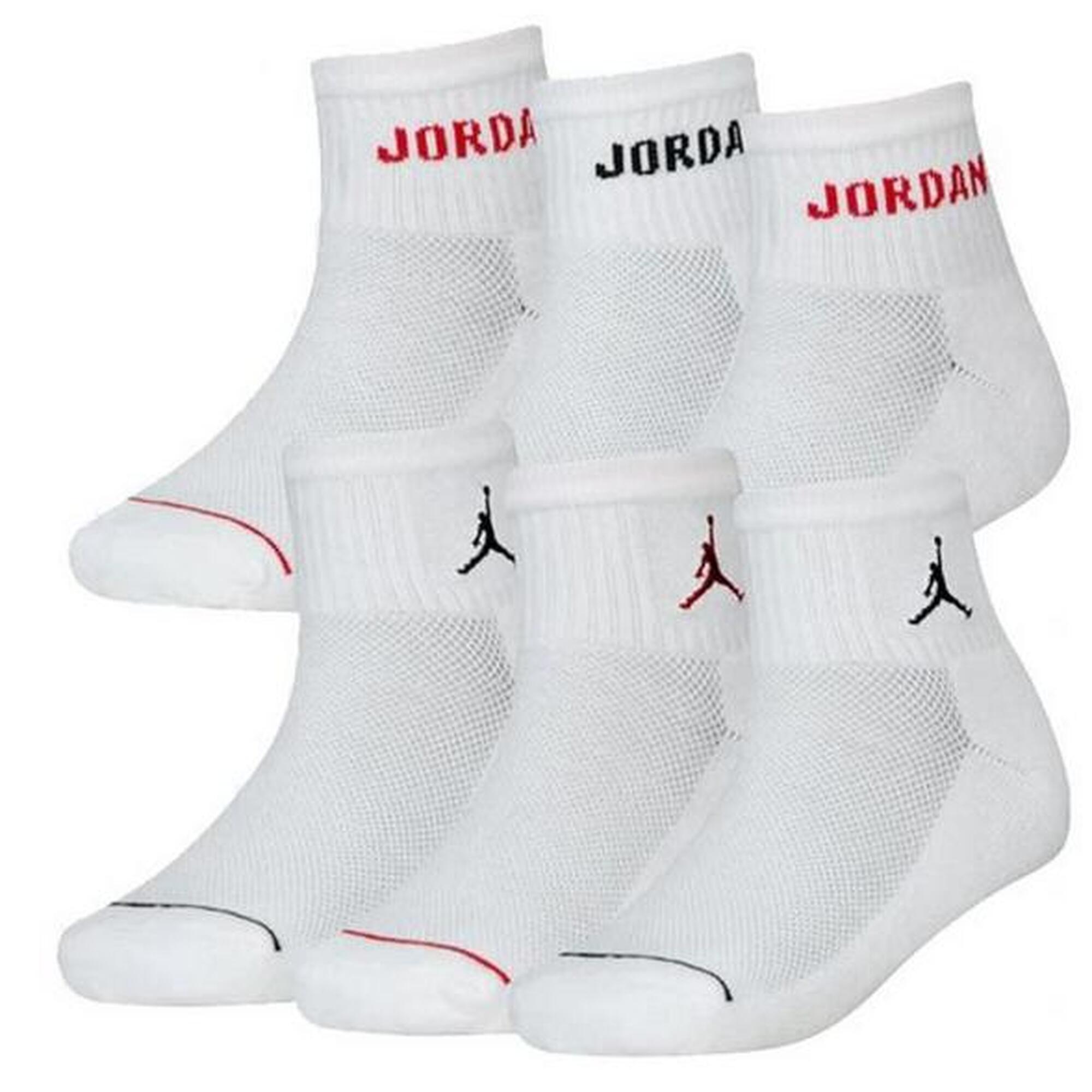 Sei paia di calzini jordan legend ankle - bianco