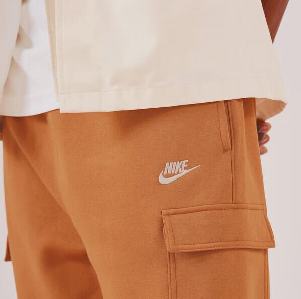 Pantalone uomo nike cargo club fleece - marrone 4/5