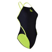 Maiô ajustável Aquasphere Essential Diamond Back - Preto/Amarelo - Tamanho 38 3/6