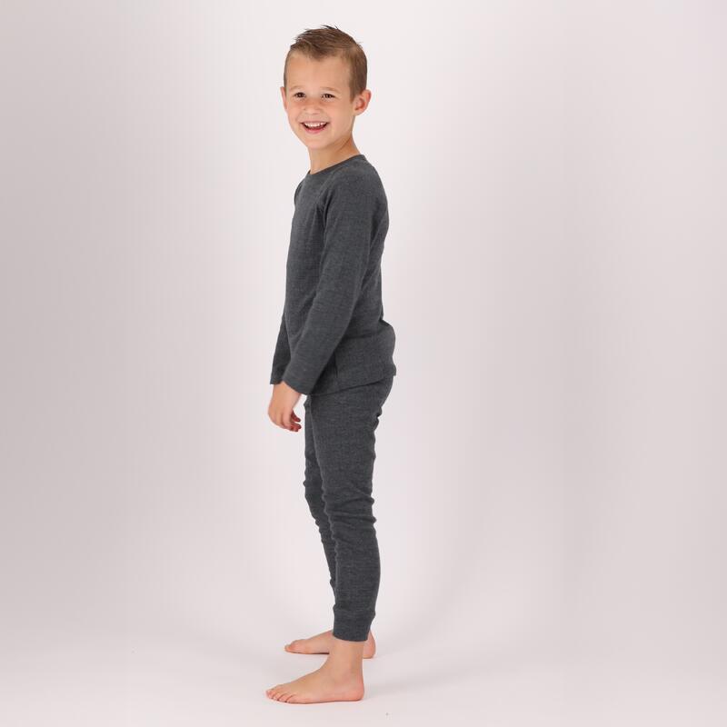 Thermobroek/shirt kinderen - Set - Unisex - Antraciet