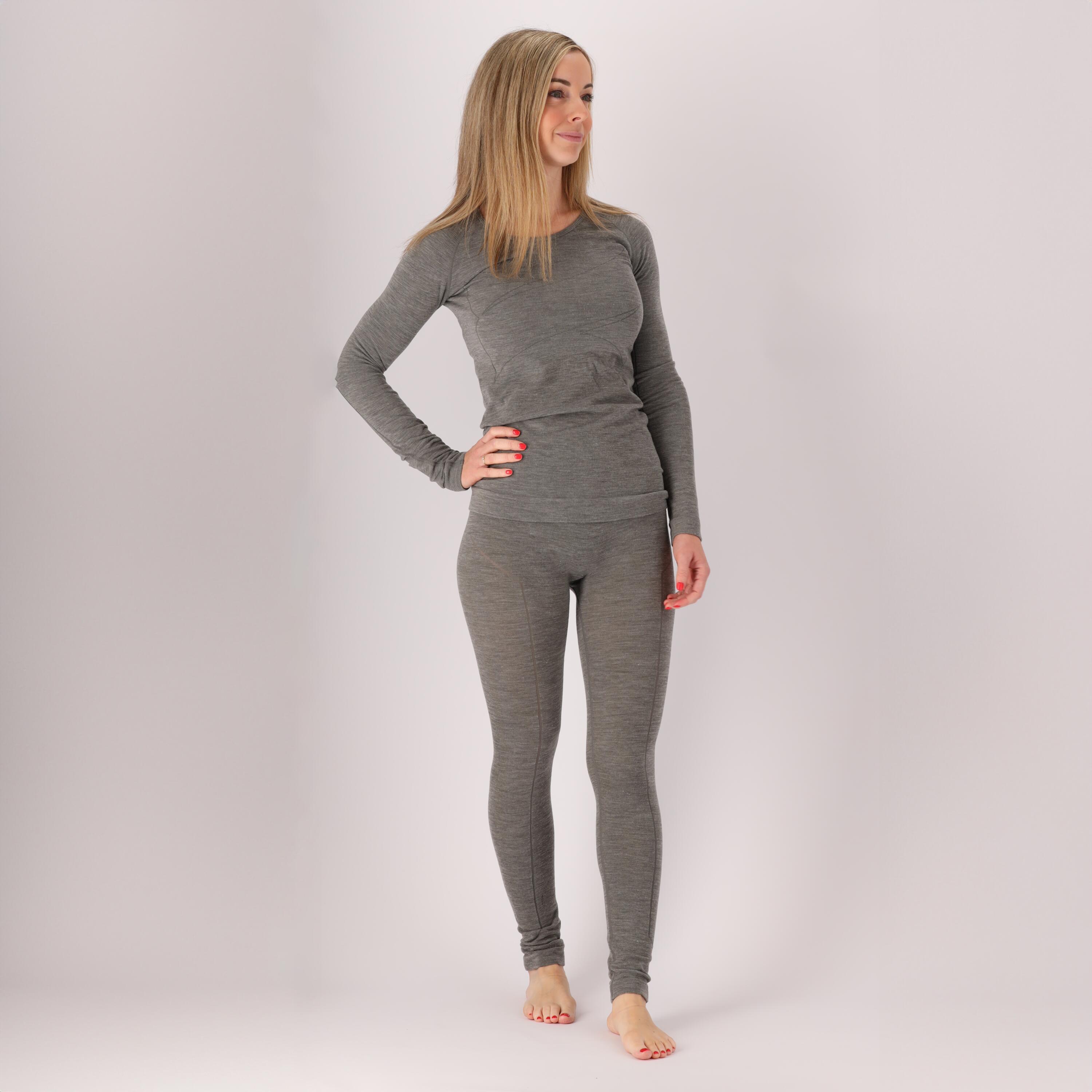 XTREME Xtreme - Thermohose Damen - Grau - Premium Merinowolle 1-teilig - Wolle