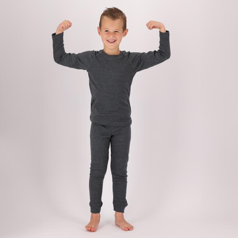 Heatkeeper - Pantalon thermique pour enfant - Anthracite - 2 pièces