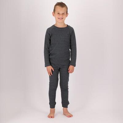 Thermobroek/shirt kinderen - set - unisex - antraciet