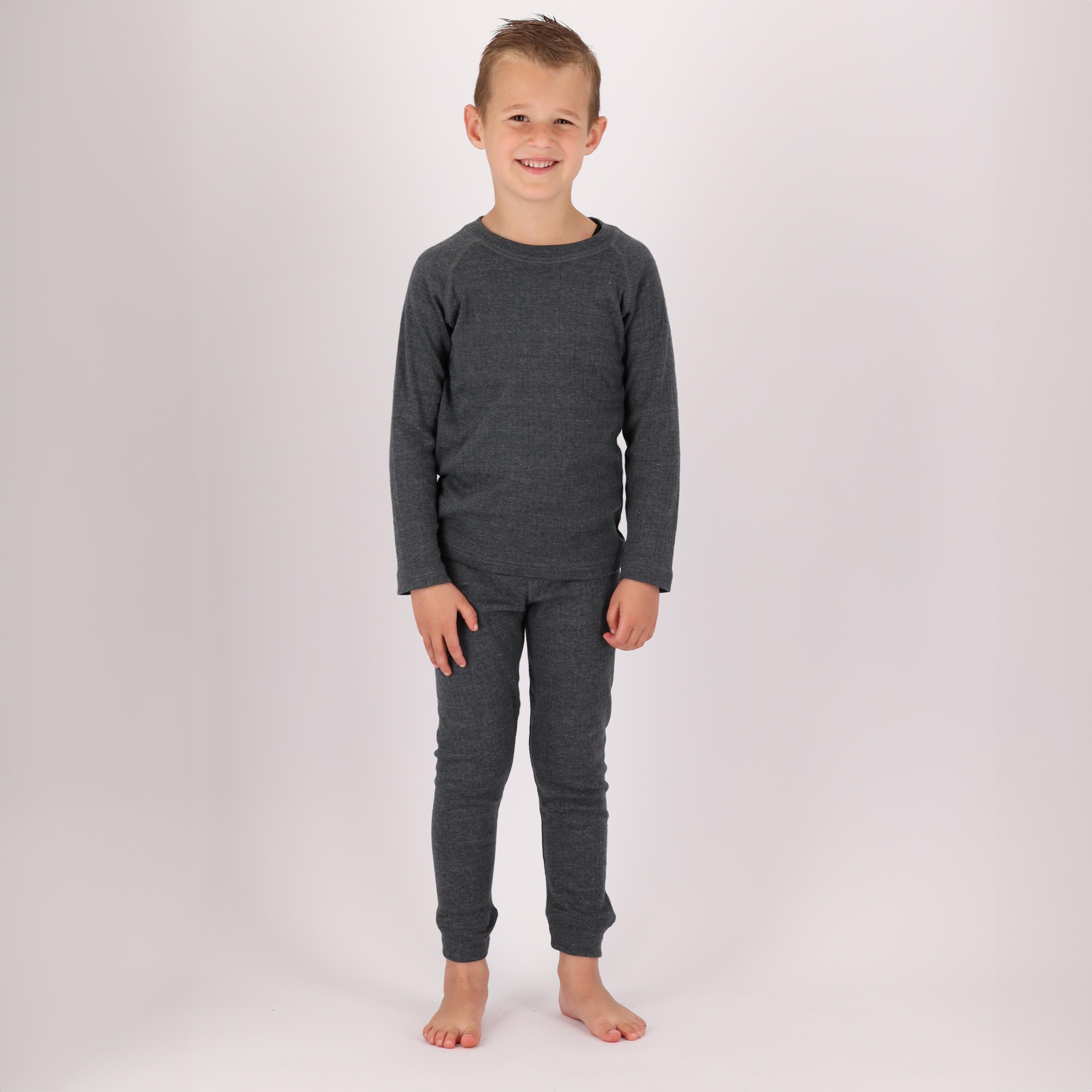 Heat Keeper - Pantalon/chemise Thermique Enfant - Ensemble - Mixte - Anthracite - Sous Vêtement Bas - Gris|marron - Decathlon