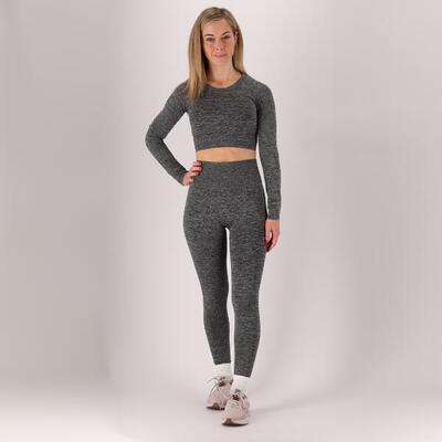 Xtreme - sportset dames - short/crop top - antraciet - crop top dames - sport