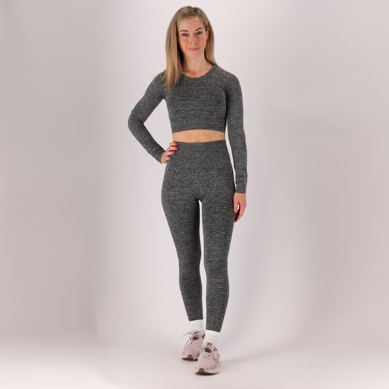 Xtreme - Ensemble de sport dames - Short/Crop top - Anthracite - Crop top dames