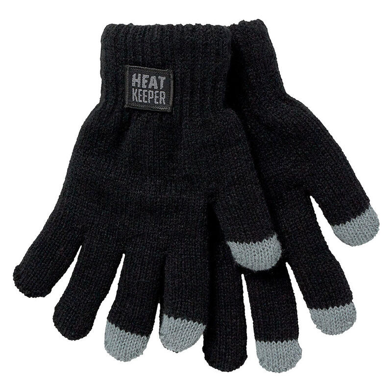 Heatkeeper - Thermo handschoenen kids met I-touch - Zwart - 4-Paar