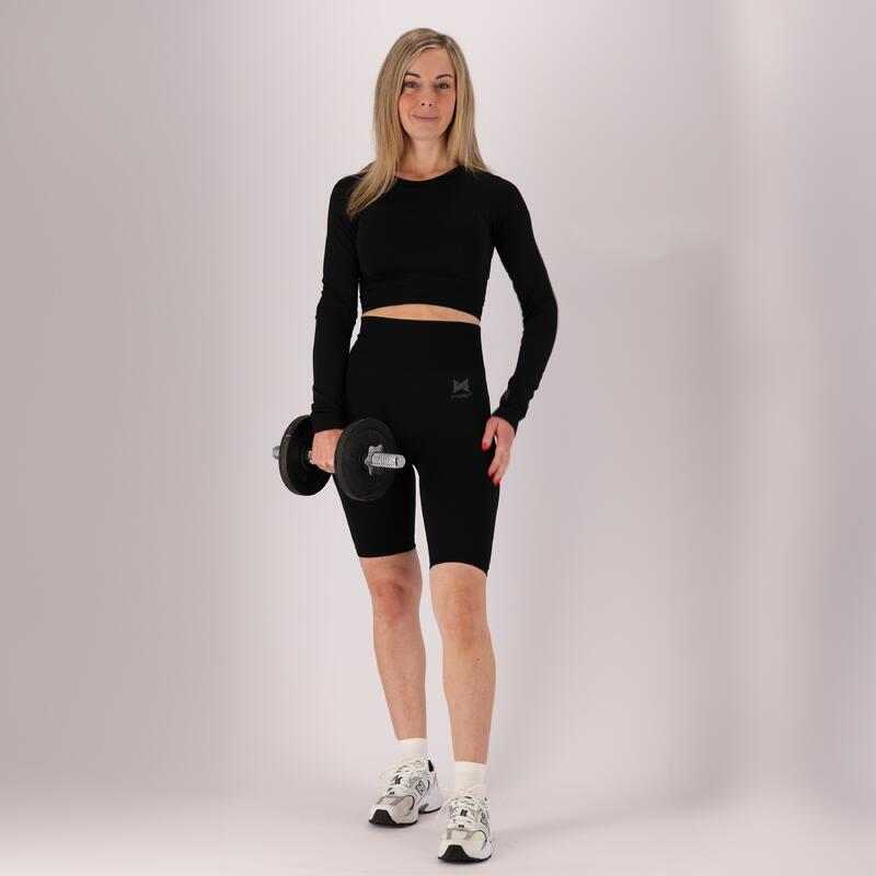 Xtreme - Ensemble de sport femme - Short/Crop top - Noir - Crop top femme -