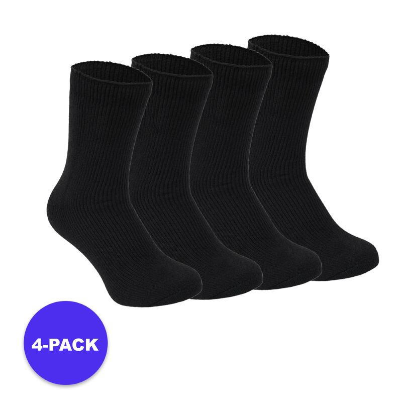 Heatkeeper - Chaussettes thermiques enfants - 4 paires - Noir