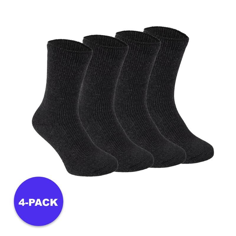 Heatkeeper - Chaussettes thermiques enfants - 4 paires - Noir