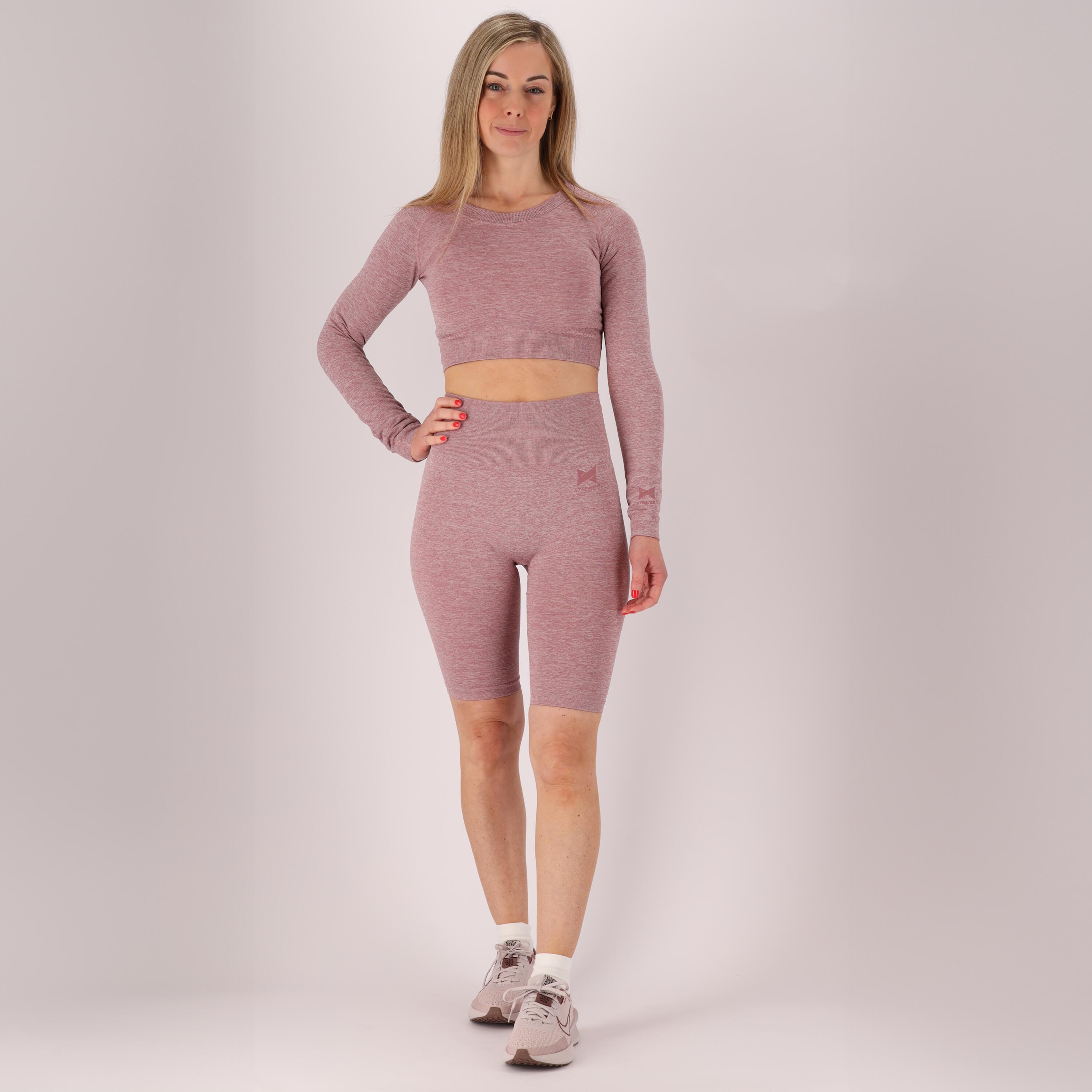XTREME Xtreme - Sport-Crop-Top Damen - Lange Ärmel - Rosa - 1-teilig - Sport-Top Damen