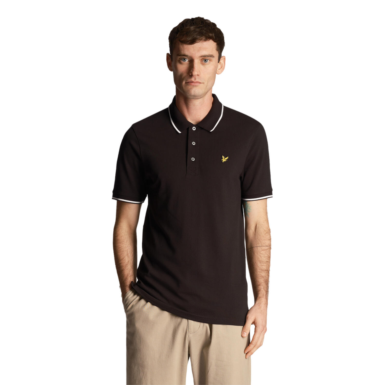 Uomo Polo (nero brillante / bianco)